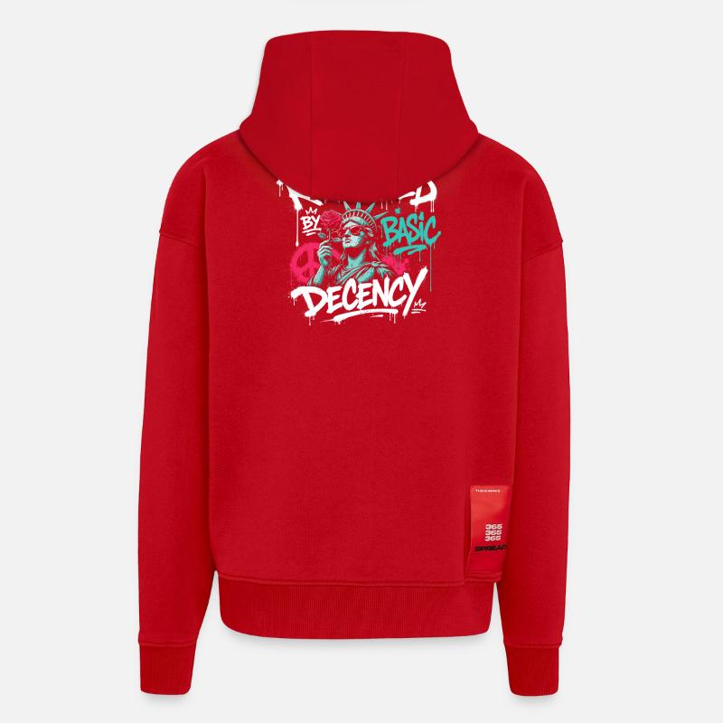 Radikalisierte Basic Decency Graffiti - Zip Hoodie - made by SPREAD - Rot
