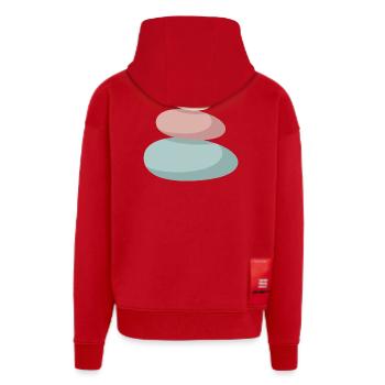 Pile de pierres pastel - Veste à capuche bio épaisse oversize fabriqué en UE - rouge - Dos