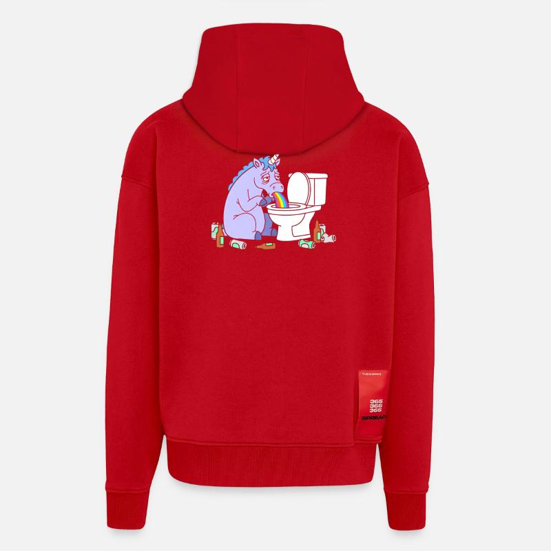 Klo Regenbogen Einhorn - Zip Hoodie - made by SPREAD - Rot