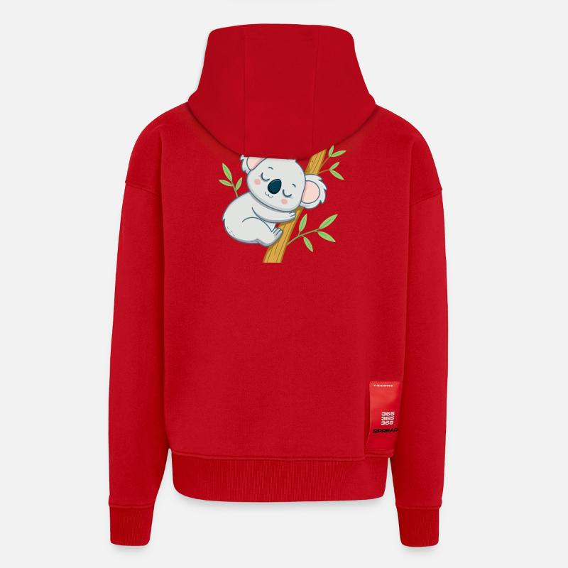 Schläferkoala auf einem Ast - Zip Hoodie - made by SPREAD - Rot