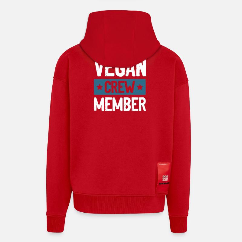 Vegan Crew - Veste à capuche bio épaisse oversize fabriqué en UE - rouge
