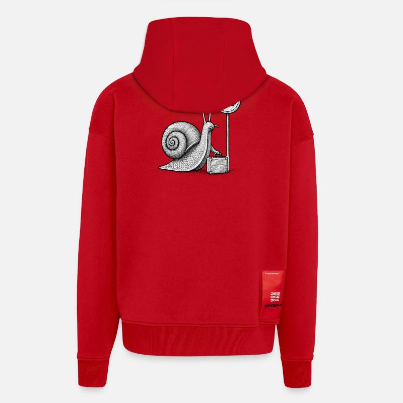 A Snail on Its Way - Zip Hoodie - made by SPREAD - red
