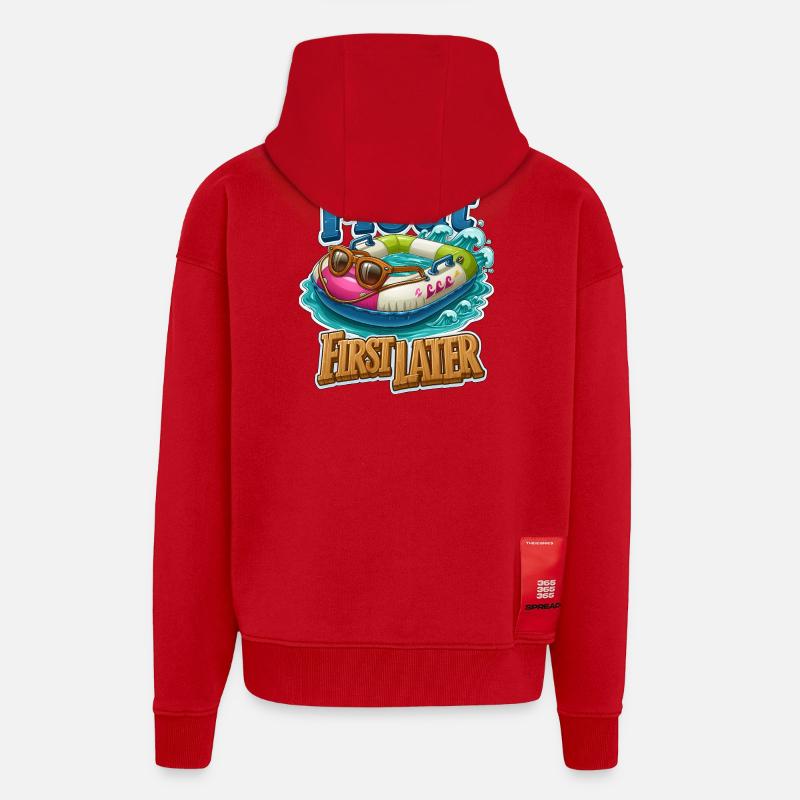 Erst schwimmen, später - Zip Hoodie - made by SPREAD - Rot