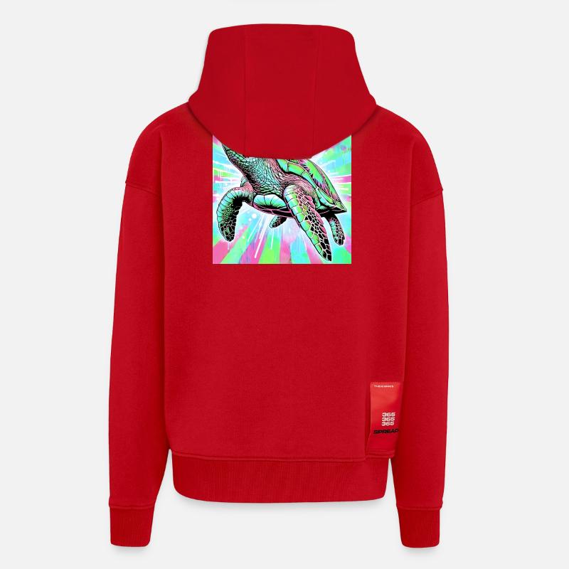 turtle - Zip Hoodie - made by SPREAD - red