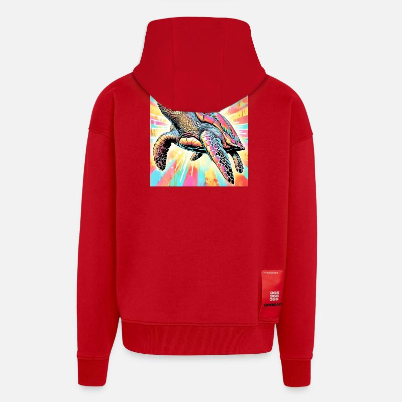 turtle - Zip Hoodie - made by SPREAD - red