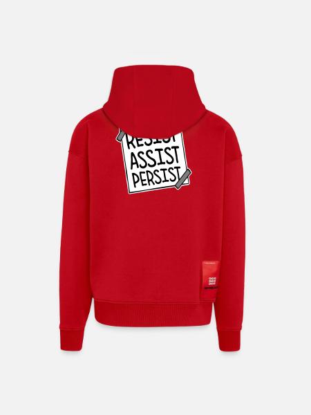 Resist Assist Persist Activism Motivation Logo - Zip Hoodie - made by SPREAD - red