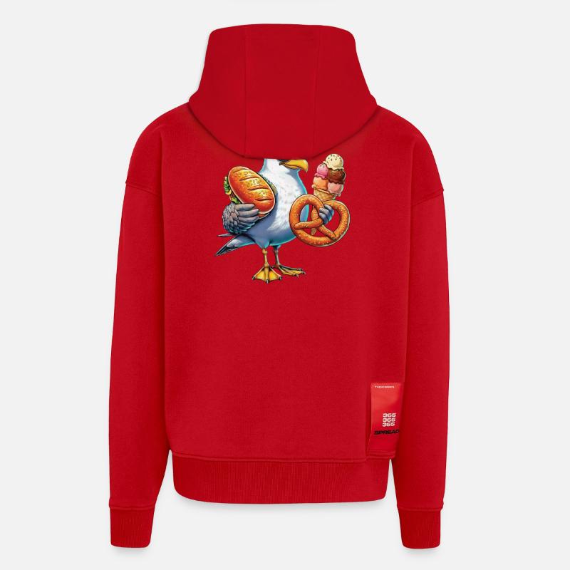 Möwe Brezel Eiscreme - Zip Hoodie - made by SPREAD - red