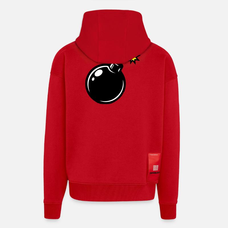 Bomb Comic - Zip Hoodie - made by SPREAD - red