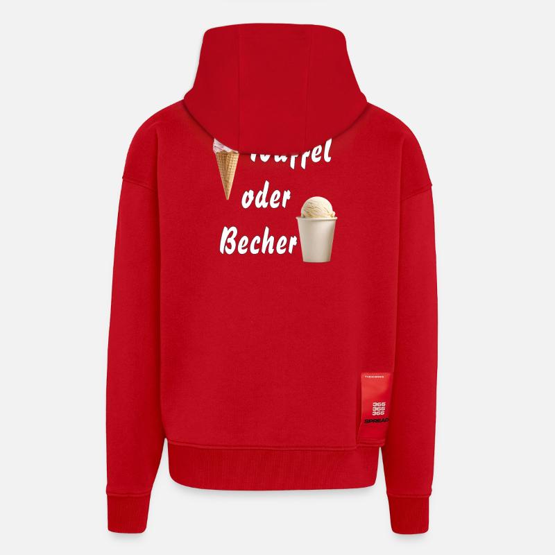 EIS WAFFEL ODER BECHER - Zip Hoodie - made by SPREAD - Rot