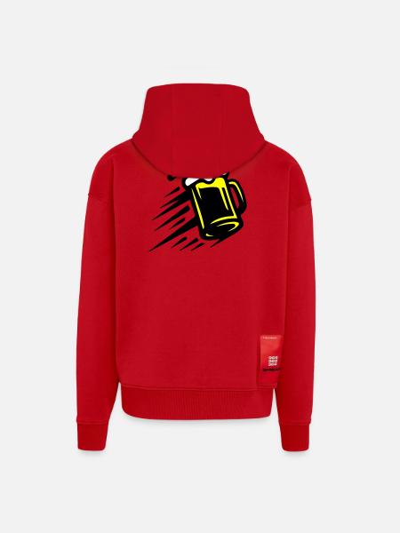 Bier Bierkrug Symbol - Zip Hoodie - made by SPREAD - Rot
