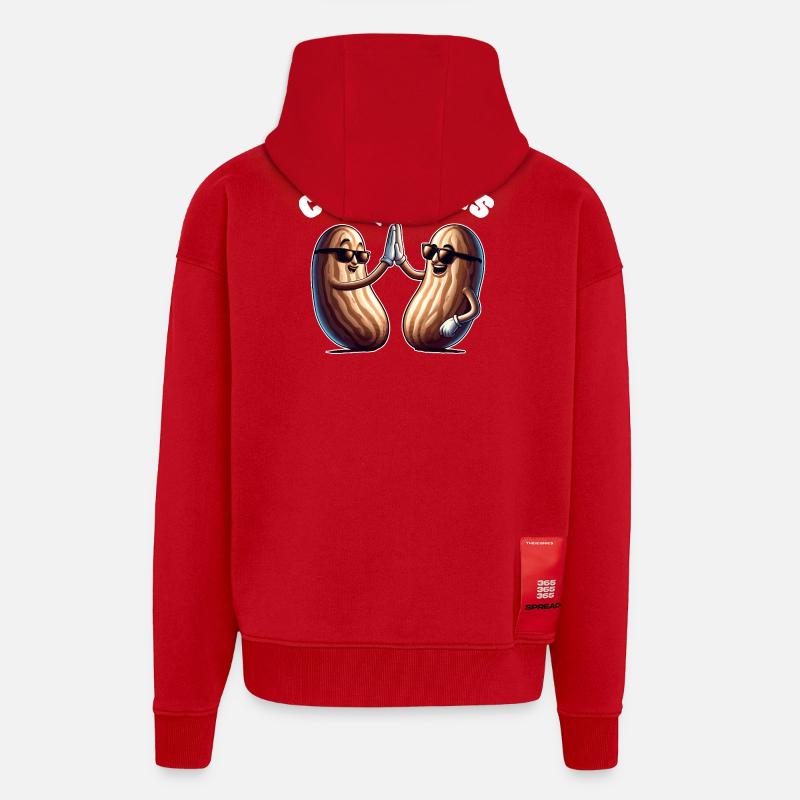 High Five Plug-in-Bohnen - Zip Hoodie - made by SPREAD - Rot