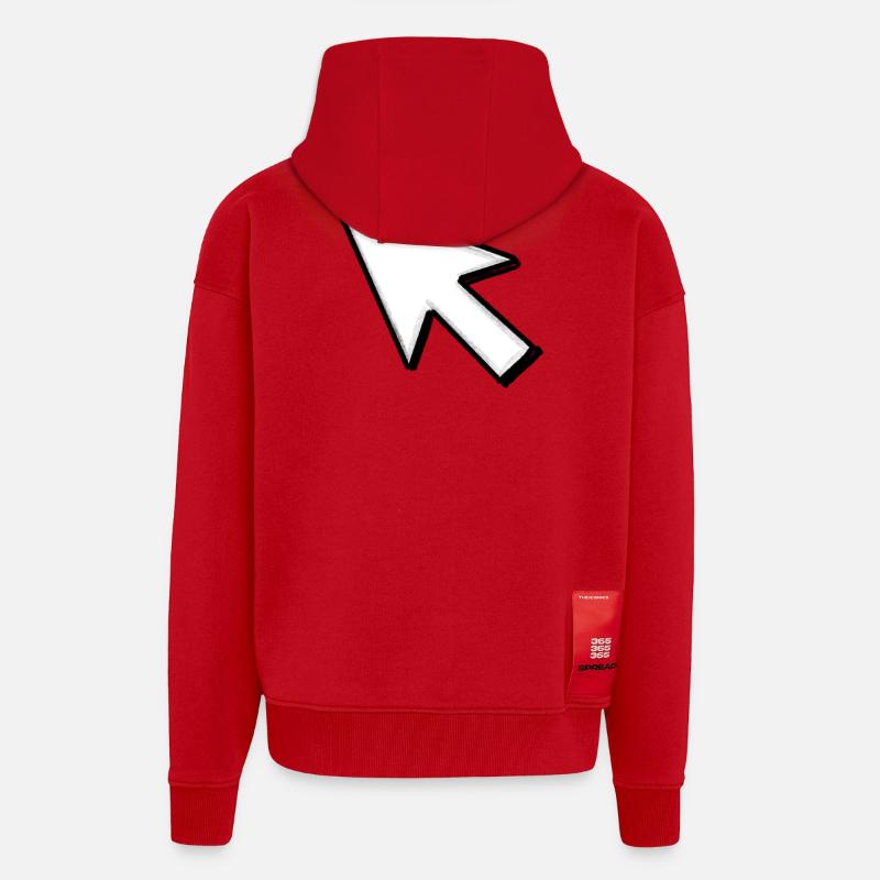 Cursor: Click me! - Zip Hoodie - made by SPREAD - red