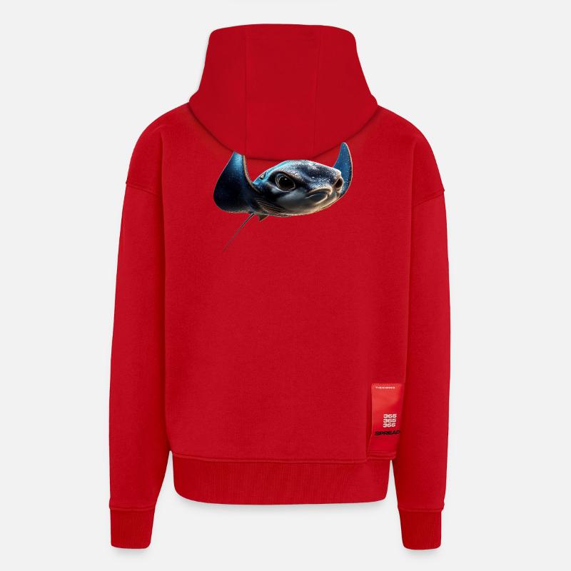 Manta Rochen Teufelsrochen Stachelrochen Taucher - Zip Hoodie - made by SPREAD - Rot