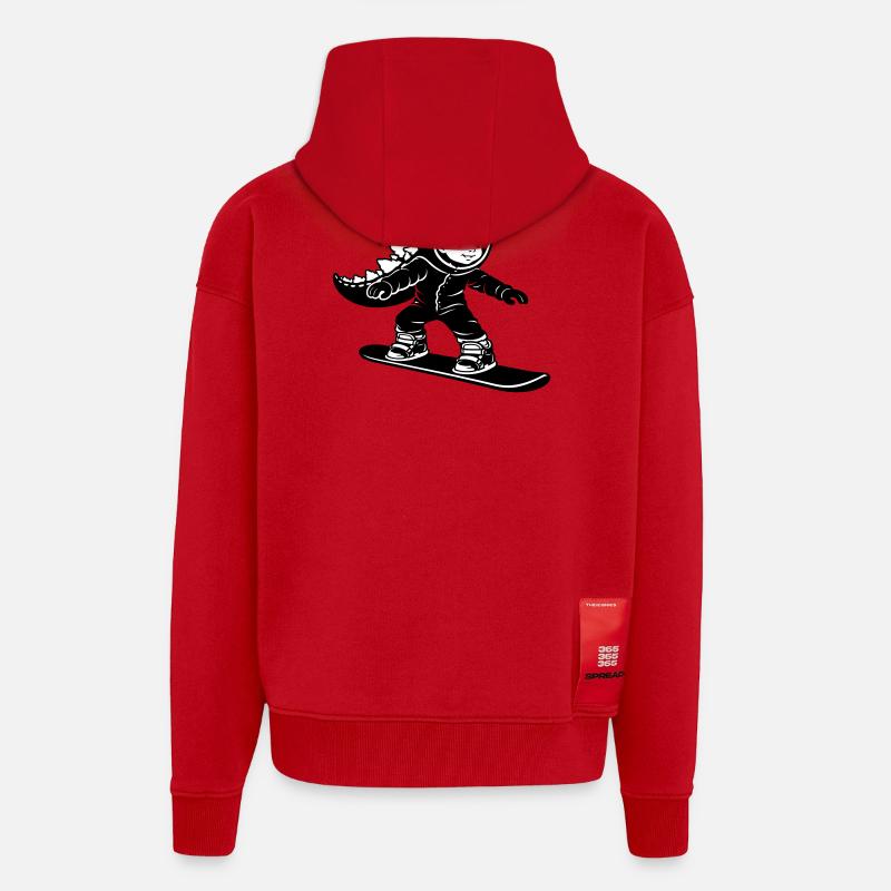 Snowboard Dragon Boy - Zip Hoodie - made by SPREAD - red