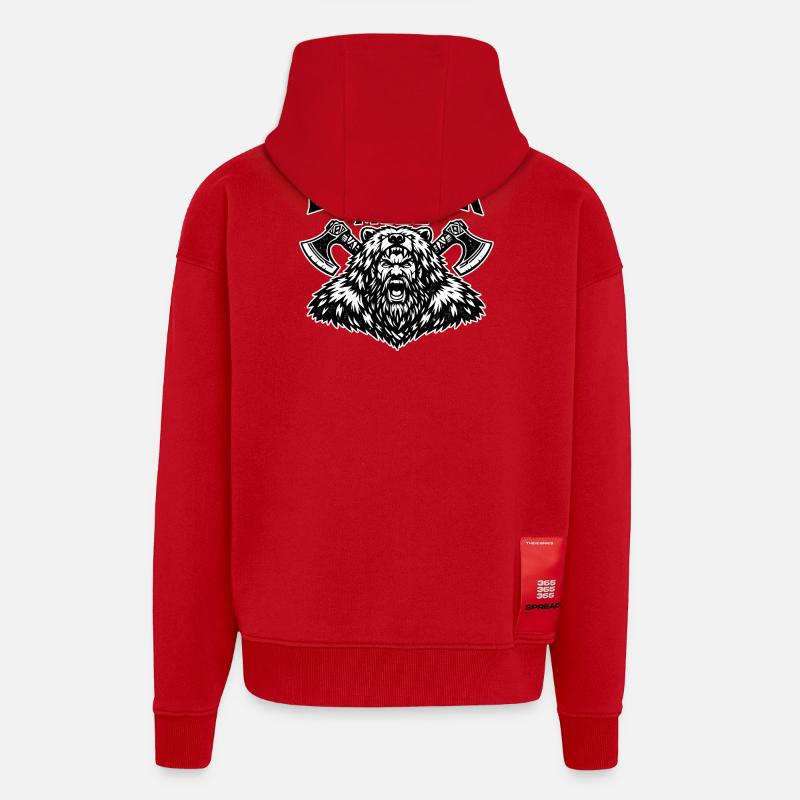Berserker-Mode Bärachse - Zip Hoodie - made by SPREAD - Rot