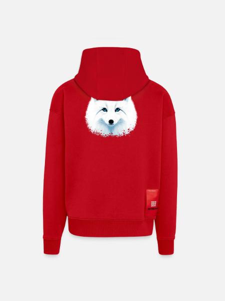 Arctic fox - Zip Hoodie - made by SPREAD - red
