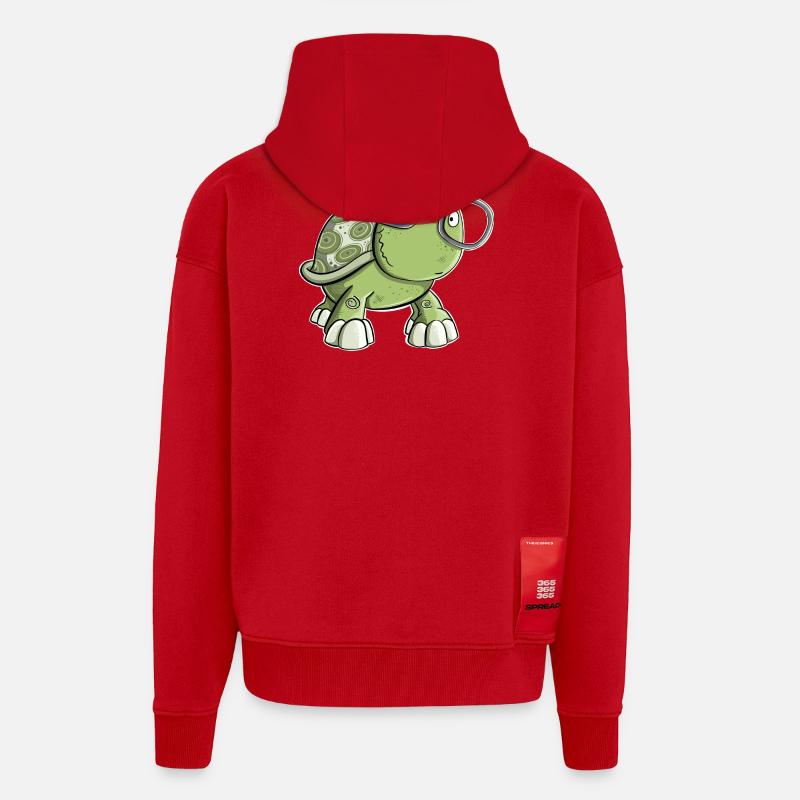 Schildkröte mit Brille - Zip Hoodie - made by SPREAD - Rot