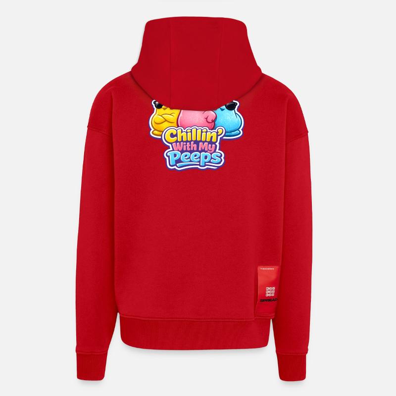 Chick, Spring, Flowers, Summer, Easter, Garden - Zip Hoodie - made by SPREAD - red
