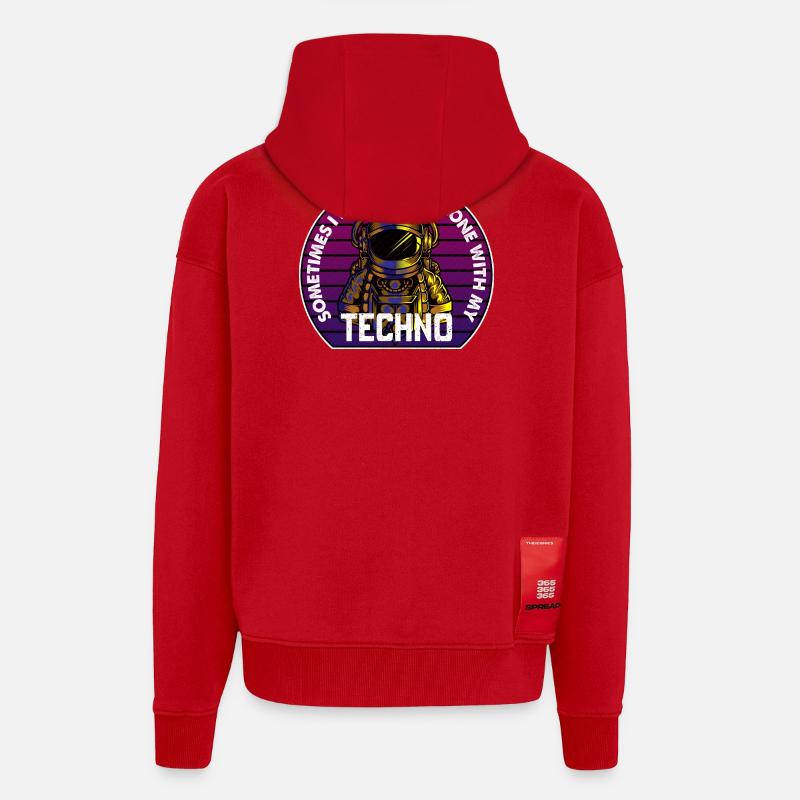 Techno Astronaut Circle Abzeichen - Zip Hoodie - made by SPREAD - Rot