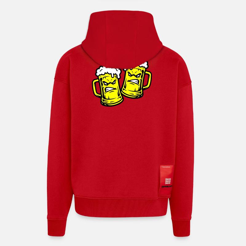 Bier Comic Bierglas - Zip Hoodie - made by SPREAD - Rot