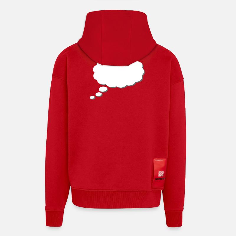 Thought Cloud, Thinkbubble. To personalize - Zip Hoodie - made by SPREAD - red