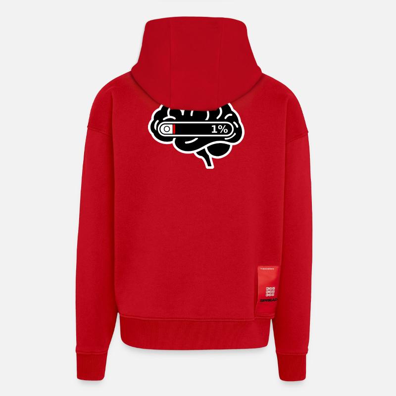 Brain_Loading_1 _Digital_Burnout - Zip Hoodie - made by SPREAD - red