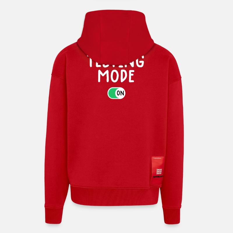 Testing Mode On Graphic Tee - Zip Hoodie - made by SPREAD - red