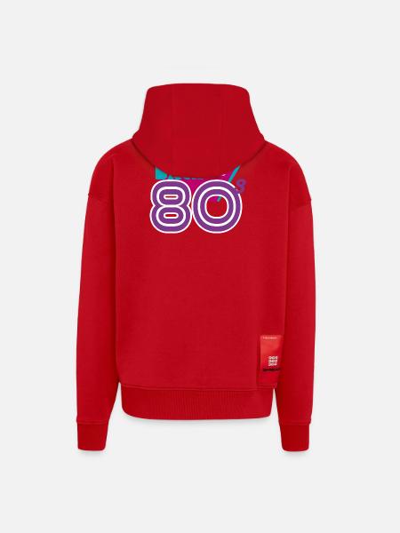 back to the 80s - Zip Hoodie - made by SPREAD - red