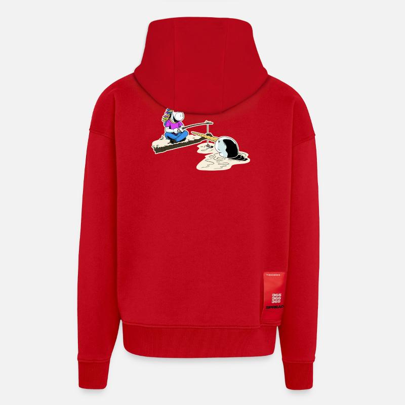 Einhorn und Narwal - Zip Hoodie - made by SPREAD - Rot