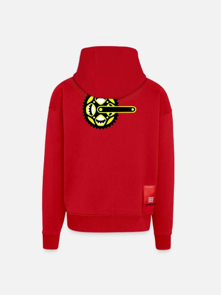 Bicycle Chainring Icon - Zip Hoodie - made by SPREAD - red