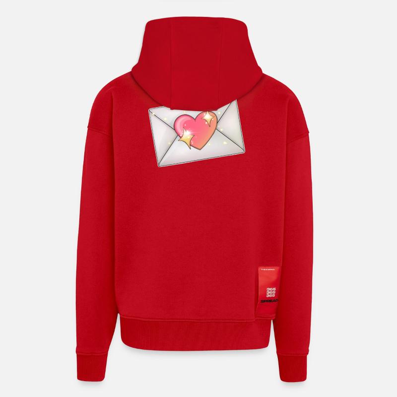 Heart in Envelope Romantic Illustration - Zip Hoodie - made by SPREAD - red