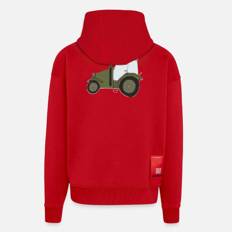 traktor oldtimer impressionismus - Zip Hoodie - made by SPREAD - Rot