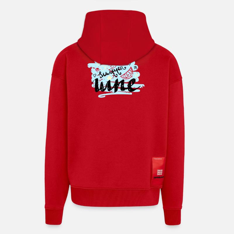 Sommer Scribble Früchte - Zip Hoodie - made by SPREAD - Rot