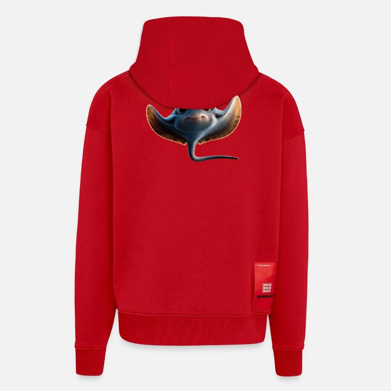 Manta Rochen Teufelsrochen Stachelrochen Taucher - Zip Hoodie - made by SPREAD - Rot