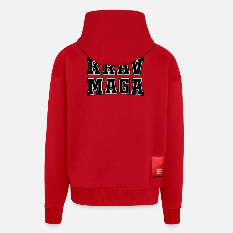 Krav - Veste à capuche bio épaisse oversize fabriqué en UE - rouge
