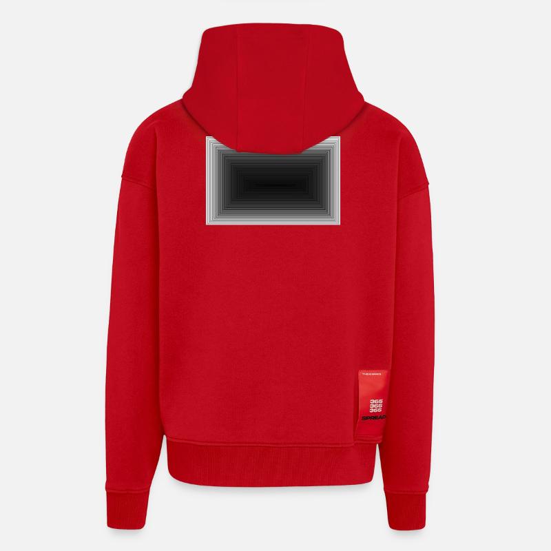 Schwarzer Grauton Tunnel Muster - Zip Hoodie - made by SPREAD - Rot