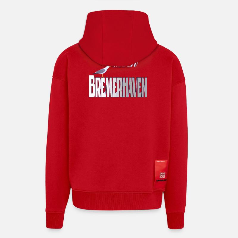 Bremerhaven Möwe & Moin Design - Zip Hoodie - made by SPREAD - Rot