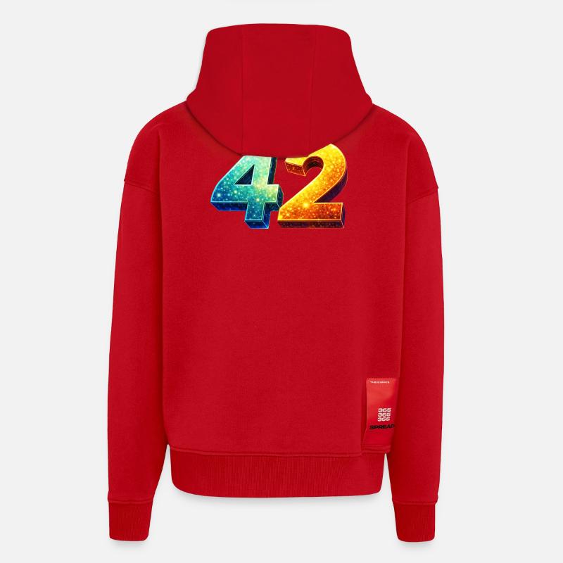 42 Cosmic Number – Nerd & Sci-Fi Design - Zip Hoodie - made by SPREAD - Rot