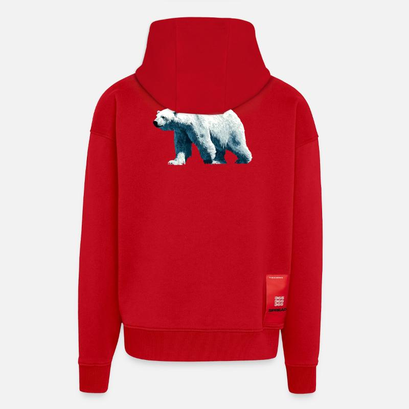 Polar Bär Eisbär - Zip Hoodie - made by SPREAD - Rot