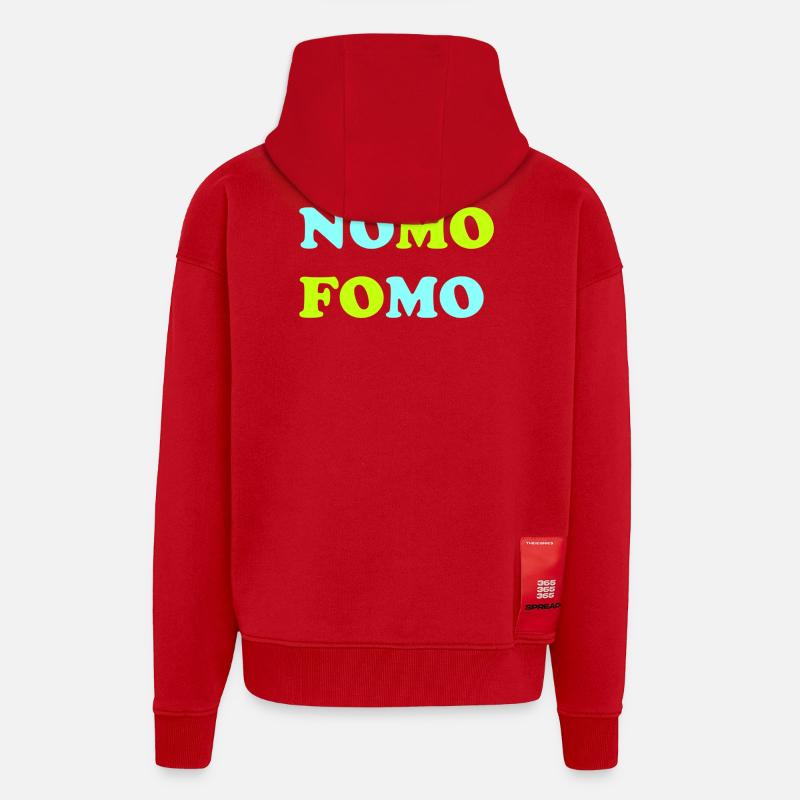 FOMO Peur de manquer quelque chose - Veste à capuche bio épaisse oversize fabriqué en UE - rouge