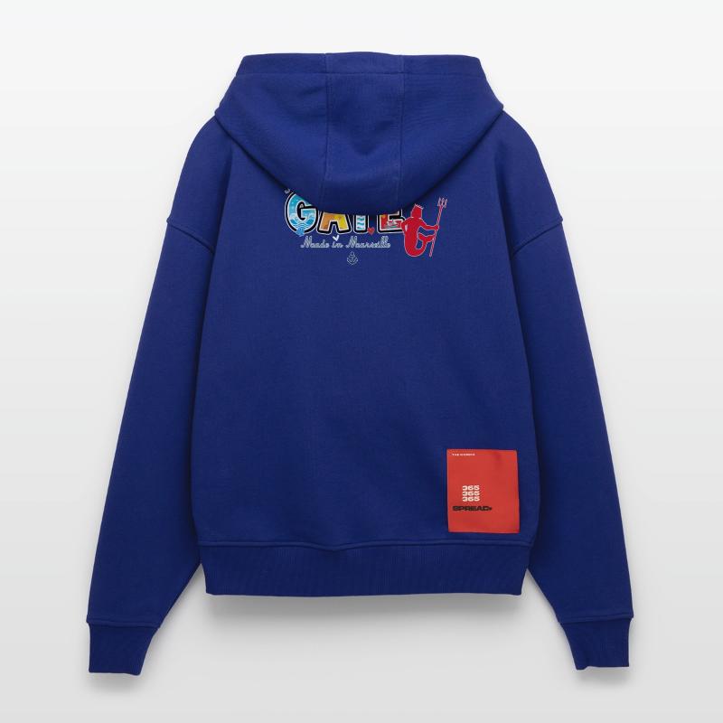 Mon Gâté Expression Marseillaise Poséidon Provence Veste à capuche bio épaisse oversize fabriqué en UE