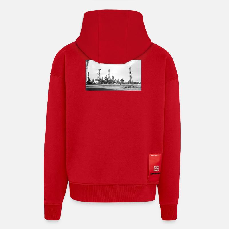 Industrielle Dampflandschaft Retro - Zip Hoodie - made by SPREAD - Rot