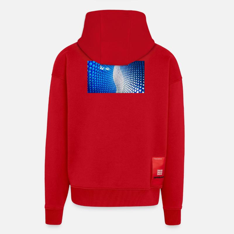Sommaire de Cobalt Bubblewave - Veste à capuche bio épaisse oversize fabriqué en UE - rouge