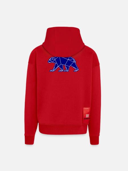 Polar Bear Polar Bear Polygon Icon - Zip Hoodie - made by SPREAD - red