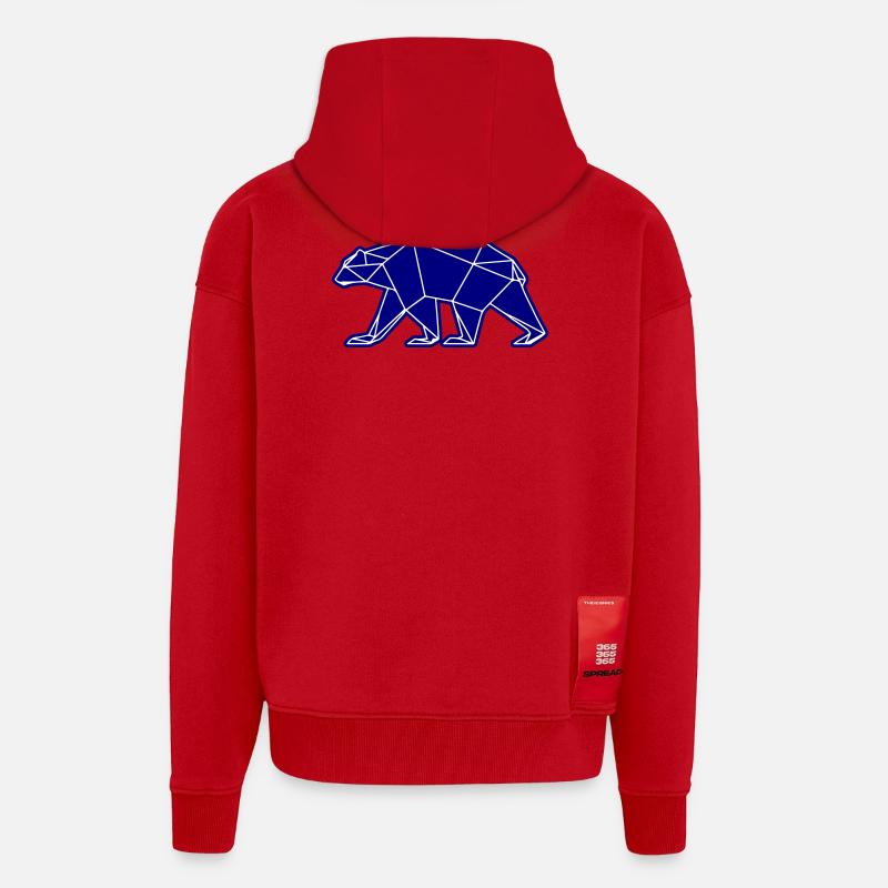 Eisbär Polar Bär Polygon Symbol - Zip Hoodie - made by SPREAD - Rot