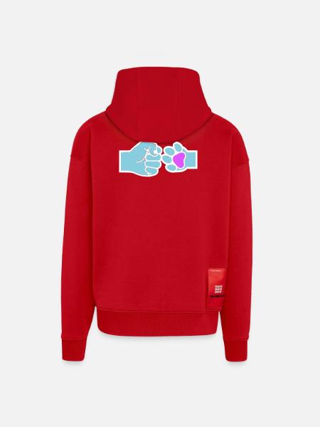 Faust Pfote Check Mensch Tier Team - Zip Hoodie - made by SPREAD - Rot