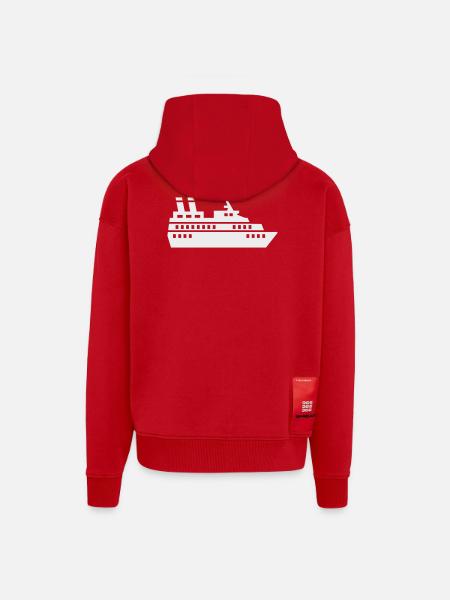 Cruise Ship Silhouette Cruise Ship - Zip Hoodie - made by SPREAD - red