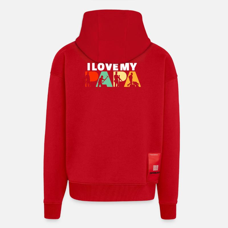 Construction Laborer Papa Tradesman Builder Art - Zip Hoodie - made by SPREAD - red