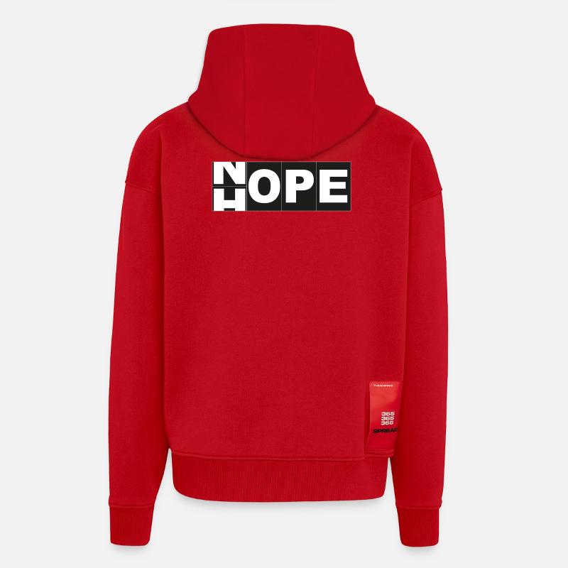 Hope Non - Veste à capuche bio épaisse oversize fabriqué en UE - rouge