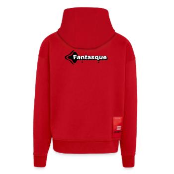 Fantasque Noir et Blanc - Veste à capuche bio épaisse oversize fabriqué en UE - rouge - Dos